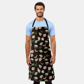 Tablier Motif de sushi noir mignon (Porté)