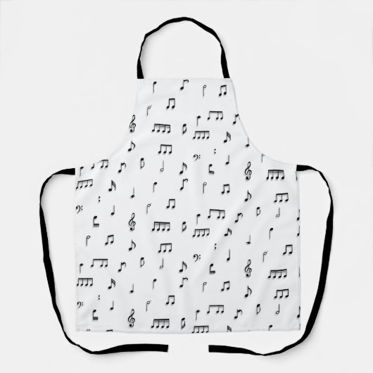 Tablier Motif de symboles Black & White Music Notes (Recto)