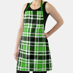 Tablier Motif de tartan à carreaux en flanelle vert noir b