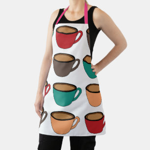 Tablier Motif de tasse à café coloré