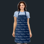 Tablier Motif de texte bleu marine personnalisé<br><div class="desc">Motif de texte bleu marine personnalisé Vous pouvez modifier le nom ou le texte. Idéal pour cuisiniers,  chefs,  poteries,  céramiques,  artisanat,  travail,  cuisine,  boulangerie,  barbecue,  grill,  mais aussi pour les entreprises et les magasins,  etc</div>