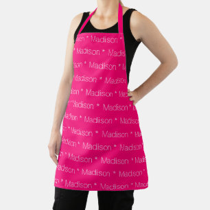 Tablier Motif de texte fuchsia rose chaud