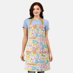 Tablier Motif de texte Snoopy Pastel