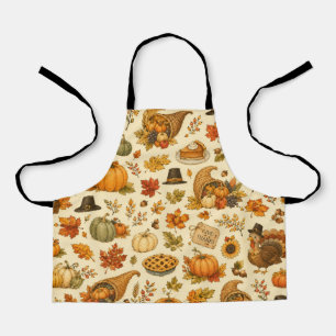 Tablier Motif de Thanksgiving à l'aquarelle