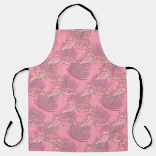 Tablier Motif de tigre de la Jungle rose