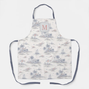 Tablier Motif de toile française tropicale côtière avec no