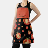 Tablier Motif de tomate rouge et noir | Votre nom + Cuisin (Insitu)