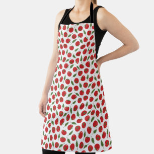 Tablier Motif de tomate rouge tiré à la main