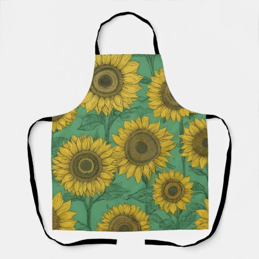 Tablier Motif de tournesol jaune (Recto)