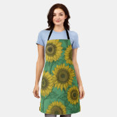 Tablier Motif de tournesol jaune (Porté)