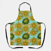 Tablier Motif de tournesol jaune avec feuillage et bourgeo (Recto)