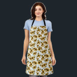 Tablier Motif de tournesol jaune rustique<br><div class="desc">Tablier rustique avec aquarelle illustration de tournesols jaunes à l'haleine de bébé.</div>
