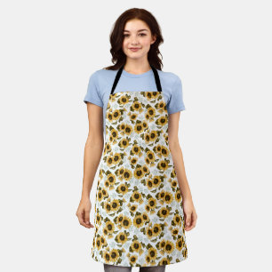 Tablier Motif de tournesol jaune rustique