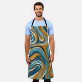 Tablier Motif de trippage bleu à billes en acier liquide O (Porté)