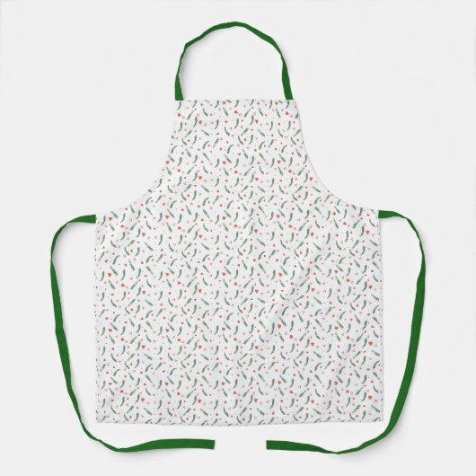 Tablier Motif de vacances rouge et vert (Recto)