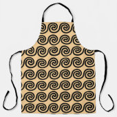 Tablier Motif de vagues de clé Méandre grec marron (Recto)