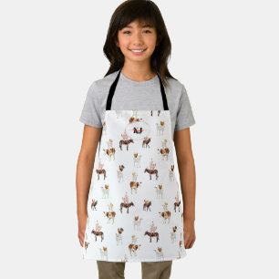 Tablier Motif de vie de ferme mignon Monogramme