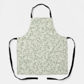 Tablier Motif de vigne botanique vert olive clair (Recto)