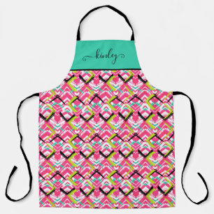 Tablier Motif de zag de Zig rose-main