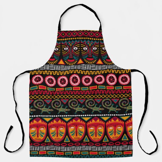 Tablier Motif décoratif sur un arrière - plan noir en Afri (Recto)