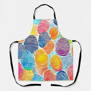 Tablier Motif d'empreintes digitales coloré