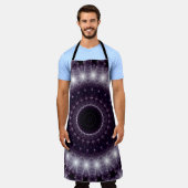 Tablier Motif dentelle noir et blanc fantaisie (Porté)