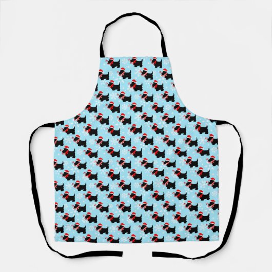 Tablier Motif des chiens écossais de Noël (Recto)