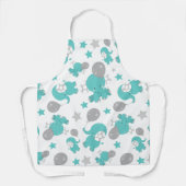 Tablier Motif Des Eléphants Bleus, Eléphants Mignons, Étoi (Recto)