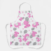 Tablier Motif Des Eléphants Roses, Eléphants Mignons, Étoi (Recto)