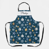 Tablier Motif des flocons de neige et des éléments nautiqu (Recto)