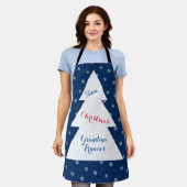 Tablier Motif des flocons et des points d'hiver (Porté)