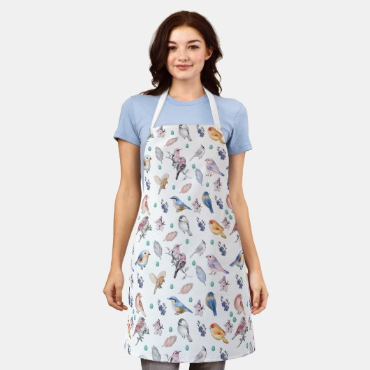 Tablier Motif des oiseaux de printemps (Porté)