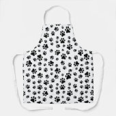Tablier Motif des pattes, pattes de chien, noir et blanc (Recto)