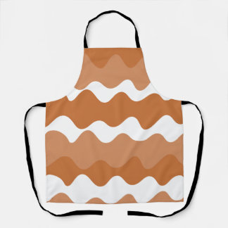 Tablier motif des vagues horizontales Brown et blanc