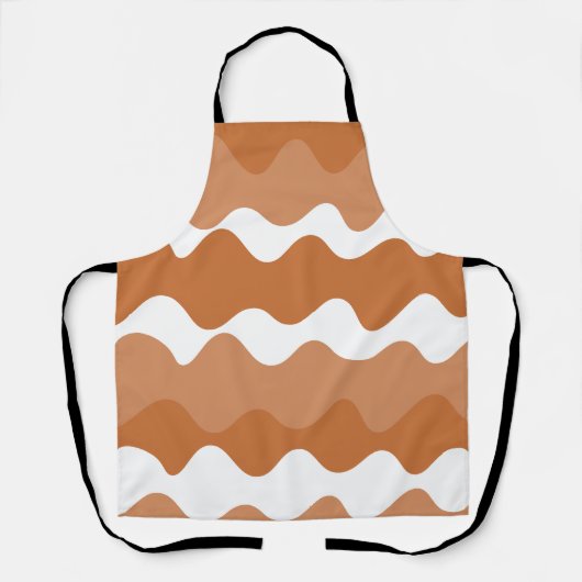 Tablier motif des vagues horizontales Brown et blanc (Recto)