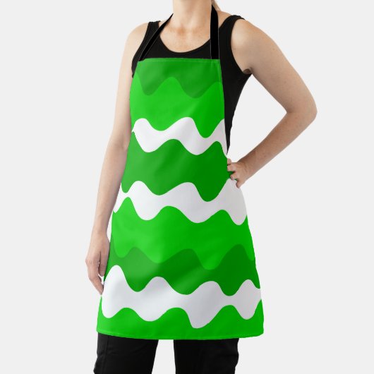 Tablier Motif des vagues horizontales vertes et blanches (Insitu)