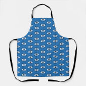 Tablier Motif des yeux mal grecs bleu noir blanc (Recto)