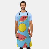 Tablier Motif d'été avec ananas et pastèque, ba (Porté)