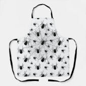 Tablier Motif d'Halloween Black White araignées (Recto)