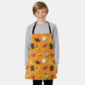 Tablier Motif d'Halloween mignon avec arrière - plan orang (Porté)