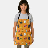 Tablier Motif d'Halloween mignon avec arrière - plan orang (Insitu)