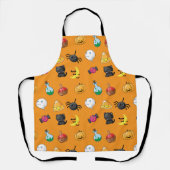 Tablier Motif d'Halloween mignon avec arrière - plan orang (Recto)