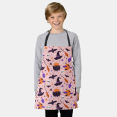 Tablier Motif d'Halloween mou et rose (Porté)