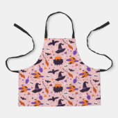 Tablier Motif d'Halloween mou et rose (Recto)