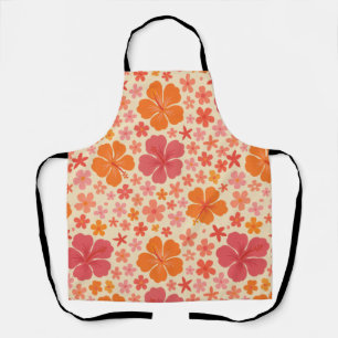 Tablier Motif d'hibiscus hawaïen des années 60