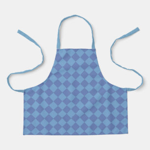 Tablier Motif diamant à carreaux bleus