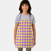 Tablier Motif diamant à carreaux jaune violet (Insitu)