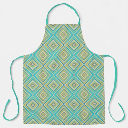 Tablier Motif diamant alternatif Turquoise Blues (Recto)