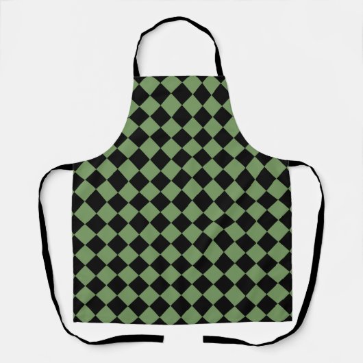 Tablier Motif diamant de Black Checker vert (Recto)