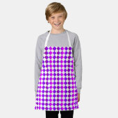 Tablier Motif diamant de Checker blanc rose violet (Porté)